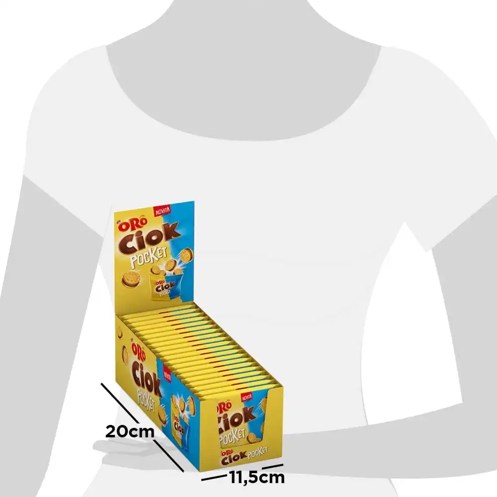 Oro Ciok Pocket 800g (20x40g) –Biscotti Ripieni di Crema al Latte–No Conservanti