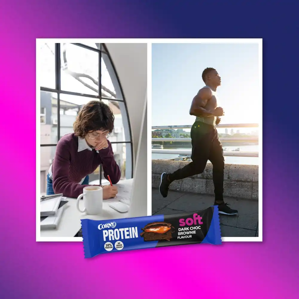 Corny Soft Barretta Proteica Dark Choc Brownie 12x45g – 30% Proteine No Zuccheri