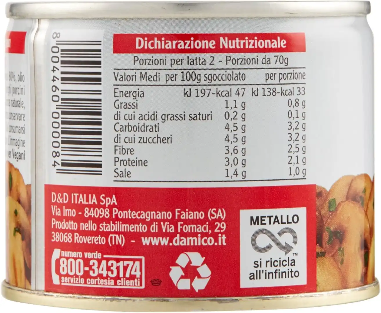 D’Amico Logro Funghi Champignon Trifolati 12x180g – Lavorati dal Fresco