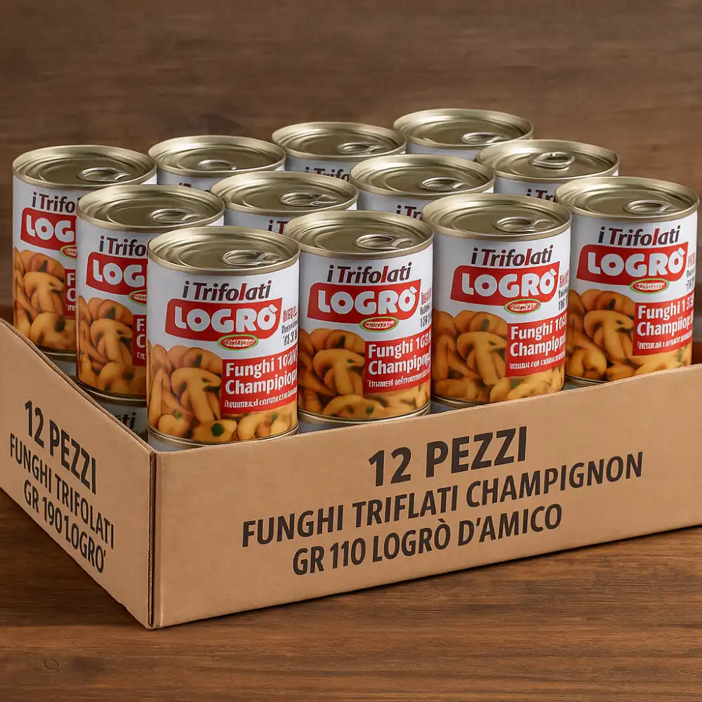D’Amico Logro Funghi Champignon Trifolati 12x180g – Lavorati dal Fresco