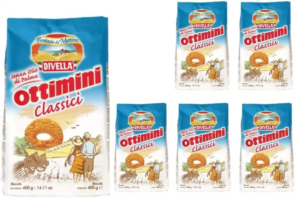 Divella Ottimini Classici 6x400g Biscotti Senza Olio di Palma 2400g