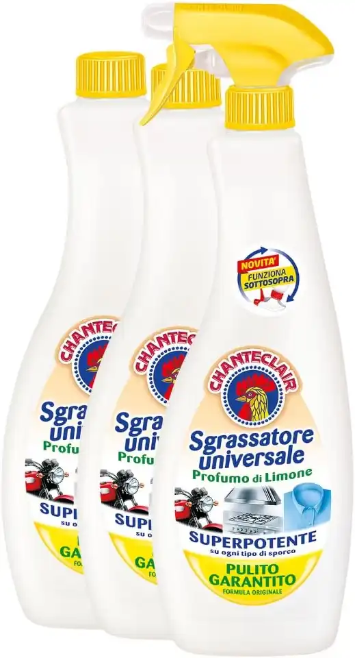 Chanteclair Sgrassatore Universale Limone Spray 750ml + 2 Ricariche Pulizia Casa