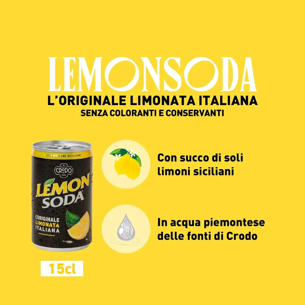 24 Pezzi Lemonsoda 15cl Limonata Italiana Limoni Siciliani Bevanda Gassata Mini!