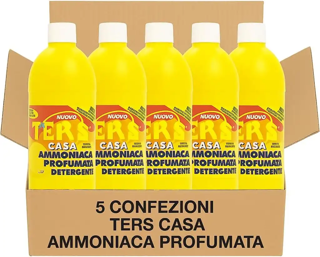 5x TERS Casa Ammoniaca Profumata 1L Detergente Multiuso Vetri Ceramica Superfici