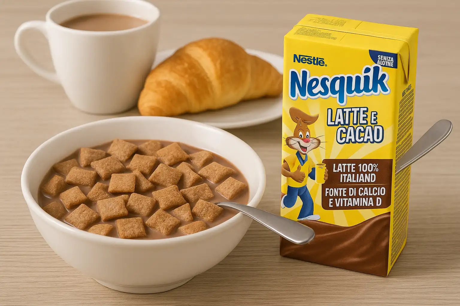 8x Bevanda Nesquik Latte e Cacao 200 ml con Cacao Senza Glutine