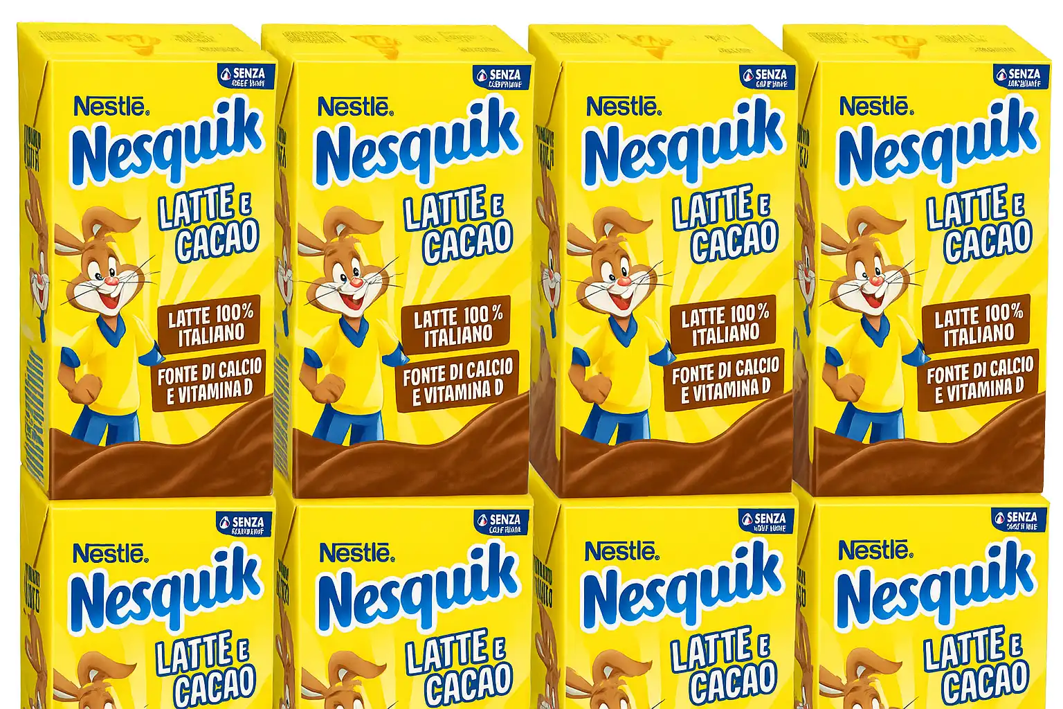 8x Bevanda Nesquik Latte e Cacao 200 ml con Cacao Senza Glutine