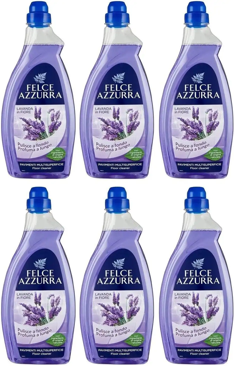 6x Felce Azzurra Casa Lavanda Detergente Pavimenti 1L Pulizia Fresca