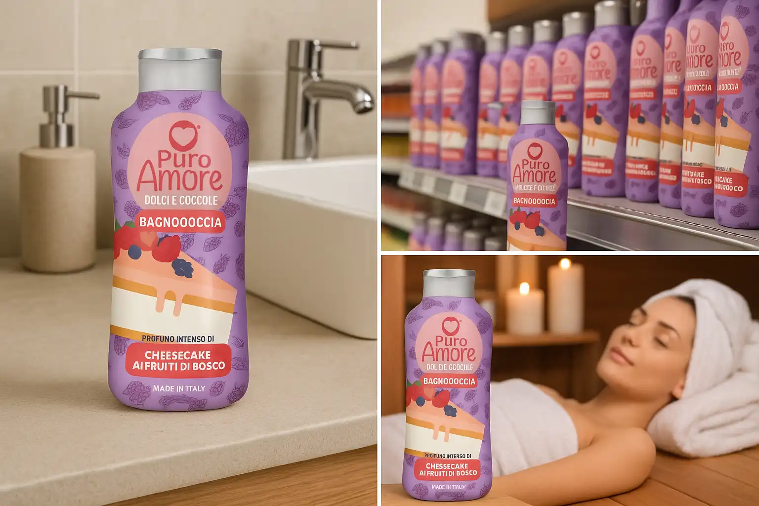 6 x docciaschiuma puro amore cheesecake 650ml risparmio formato grande