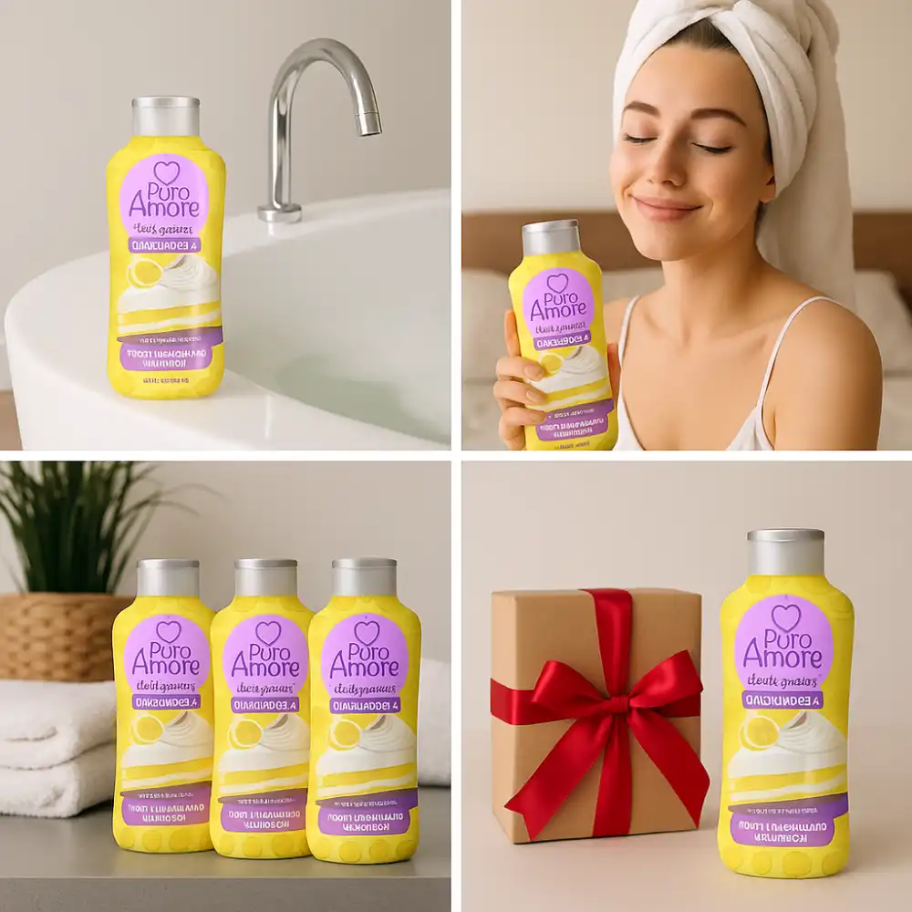 3 x Docciaschiuma Puro Amore Torta Meringata al Limone Delicato Idratante 650ML
