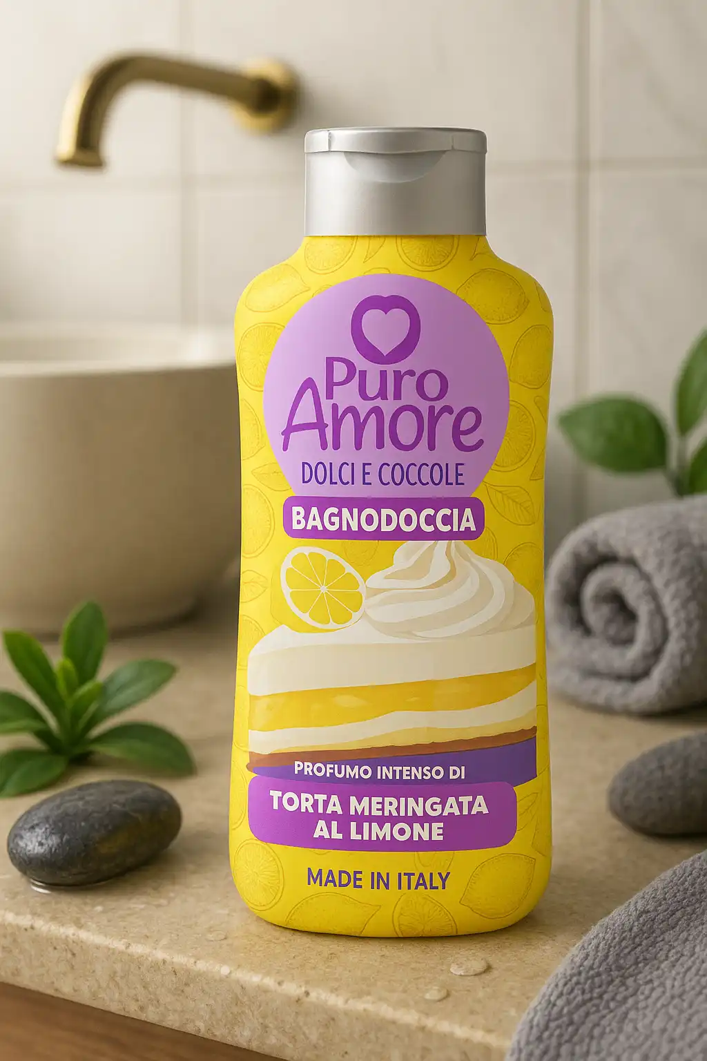 3 x Docciaschiuma Puro Amore Torta Meringata al Limone Delicato Idratante 650ML