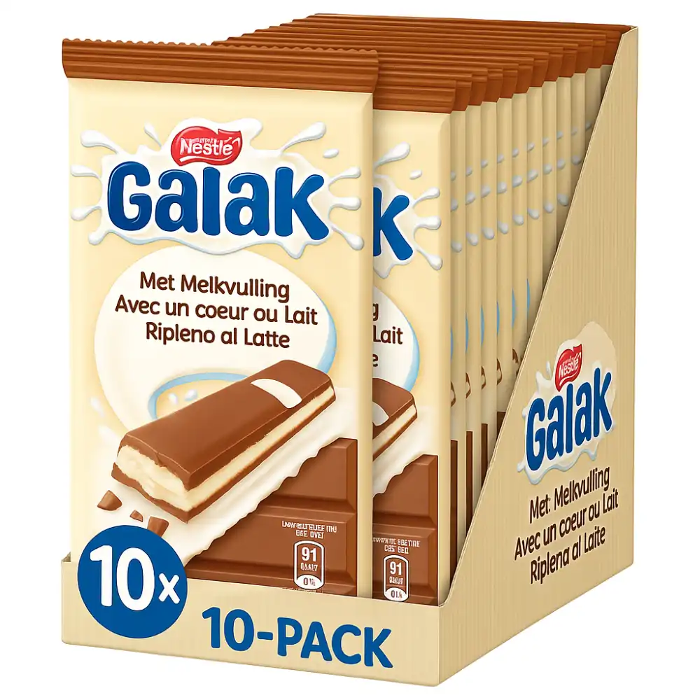 Nestlé Galak Cioccolato al Latte Cuore Cremoso Confezione 10 Tavolette da 100g
