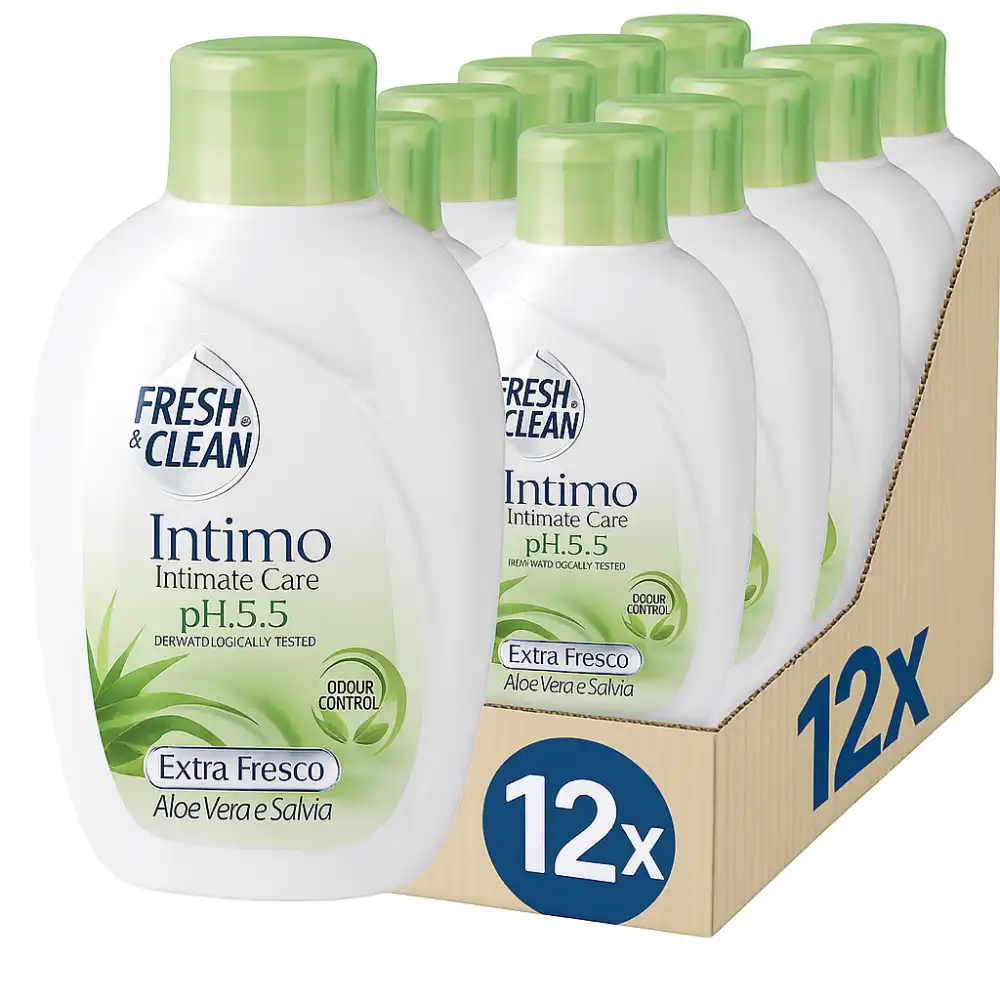 Fresh & Clean Intimo Extra Fresco pH 5.5 -12 Flaconi da 250ml Aloe Vera e Salvia