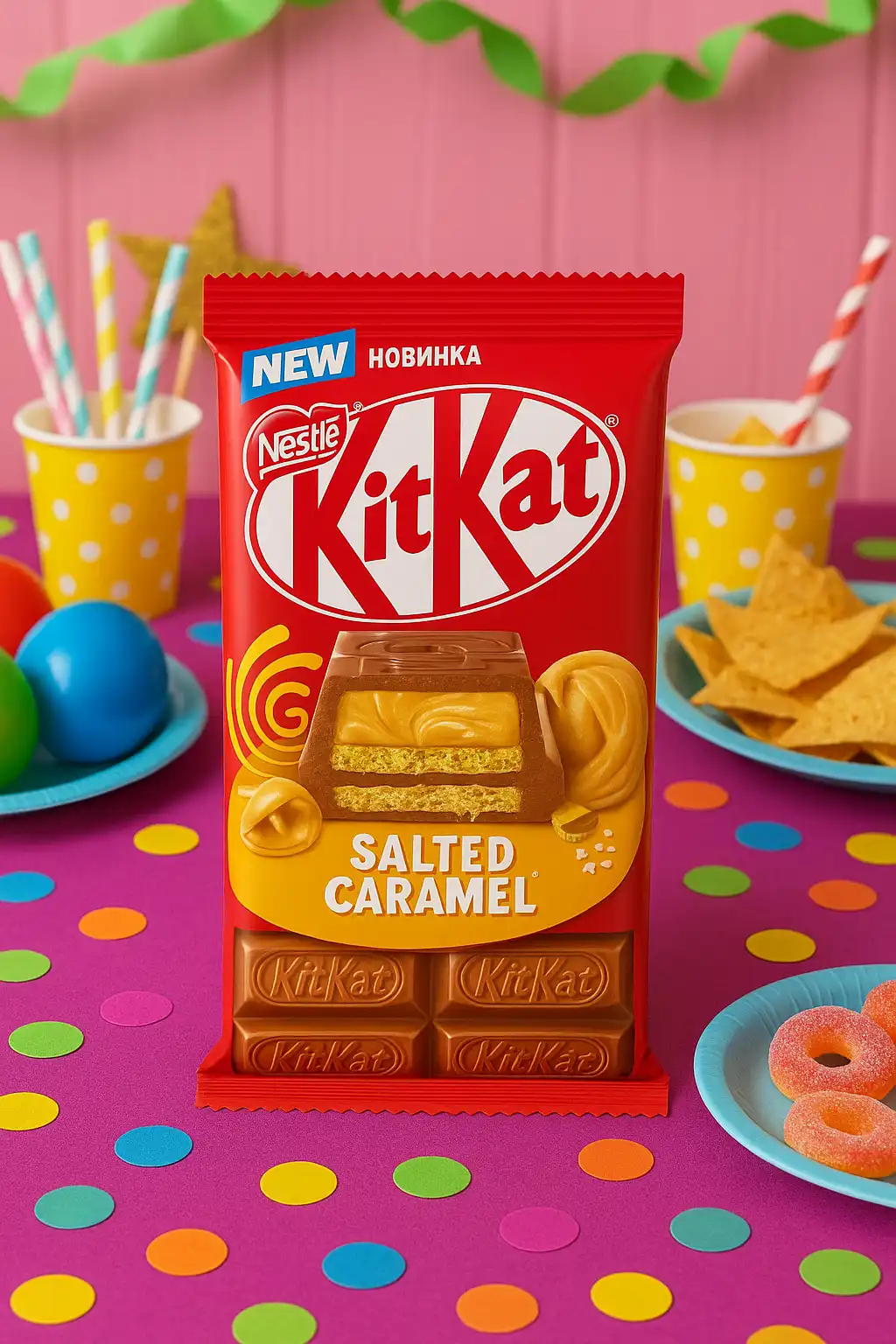 KitKat Caramello Salato 15x99g Tavoletta Ripiena Cioccolato Totale 1,5kg