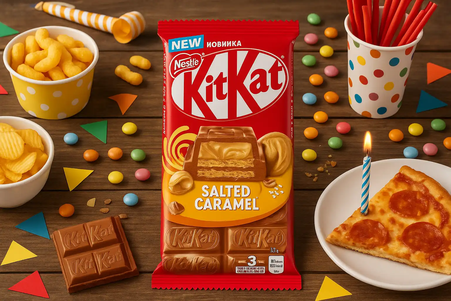 KitKat Caramello Salato 15x99g Tavoletta Ripiena Cioccolato Totale 1,5kg