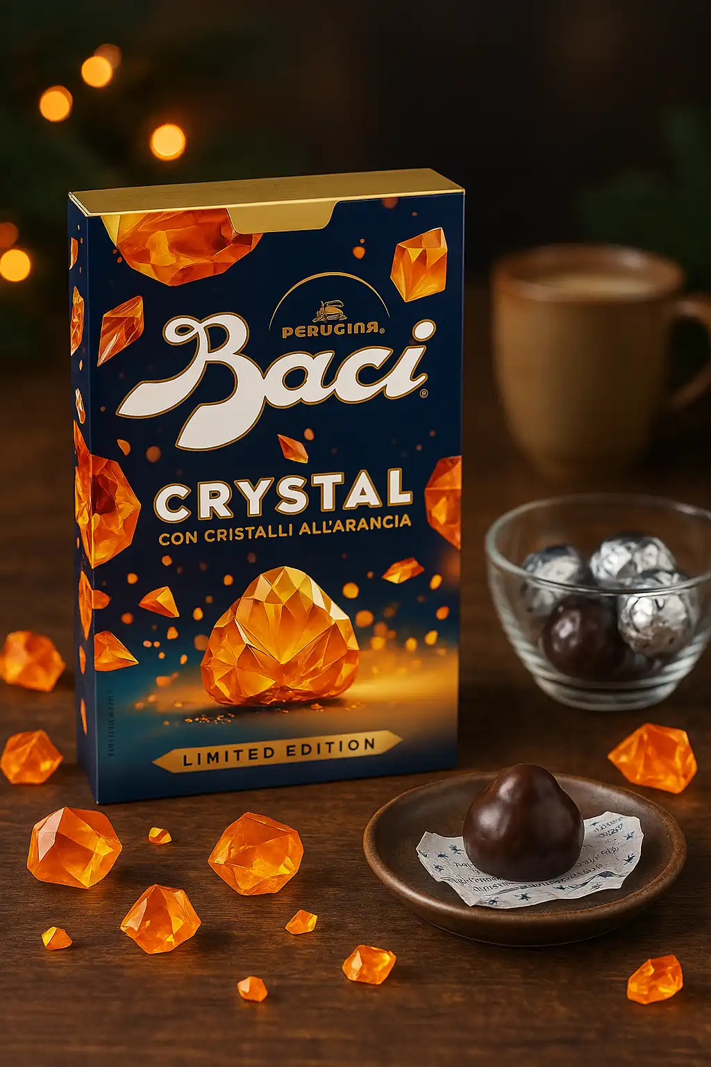 Baci Perugina Crystal 150g Cioccolatini Fondenti Arancia Ripieni Gianduia