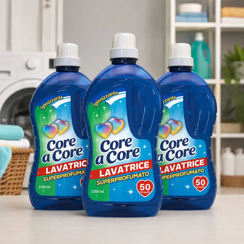 3 x Core a Core Lavatrice Igienizzante 2300ml Detersivo Liquido Superprofumato