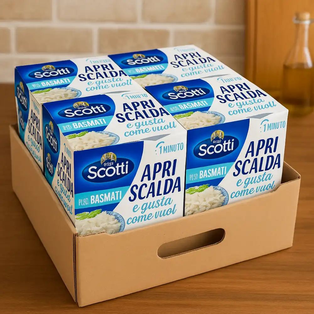 6x Riso Basmati 200g Monoporzione – Pronto in 1 Minuto, Apri Scalda e Gusta