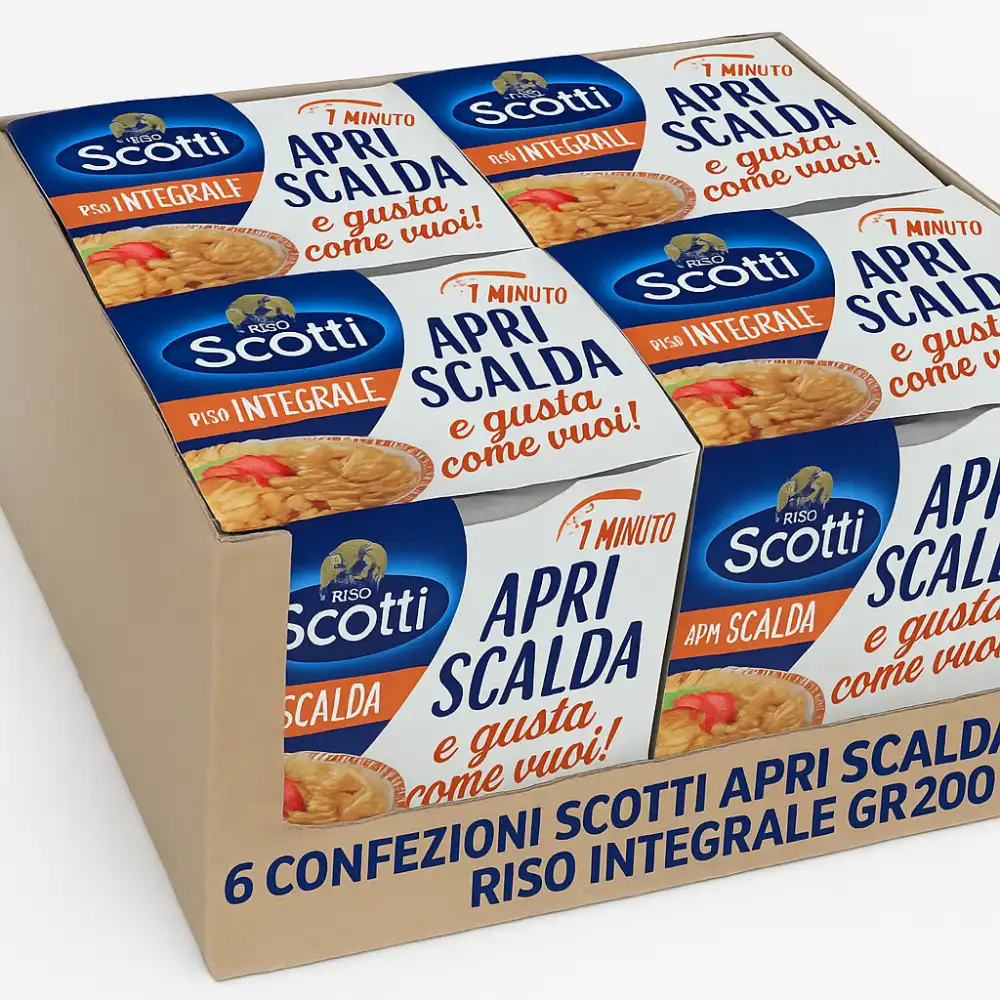 6x Riso Integrale 200g Monoporzione – Pronto in 1 Minuto, Apri Scalda e Gusta