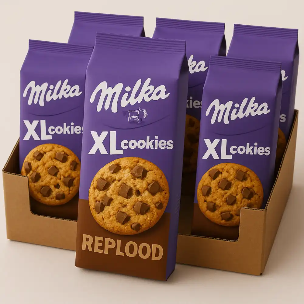 Milka XL Cookies Choco Confezione da 5 PZ Biscotti Gocce di Cioccolato al Latte