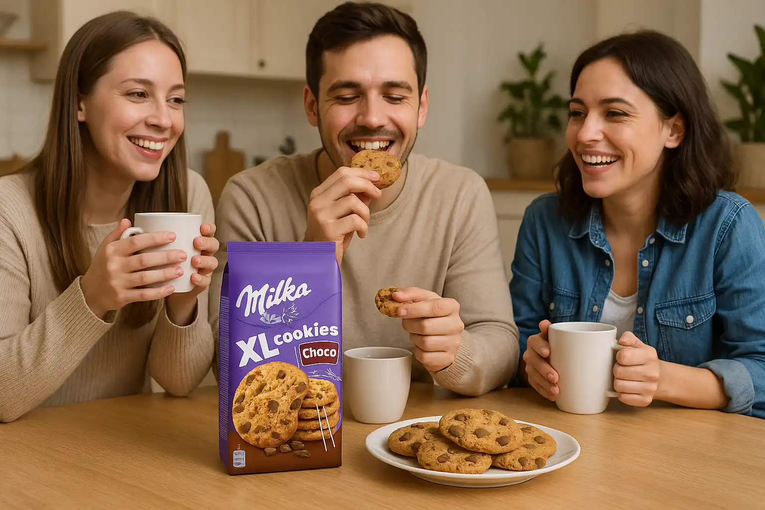 Milka XL Cookies Choco Confezione da 5 PZ Biscotti Gocce di Cioccolato al Latte