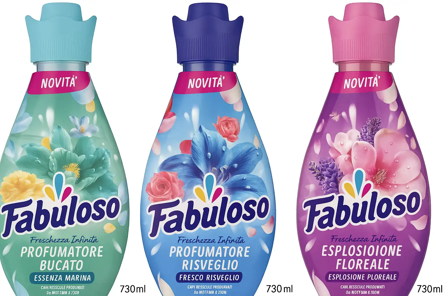 Fabuloso Profumatore Bucato 730ml Set Floreale Fresco Risveglio Essenza Marina