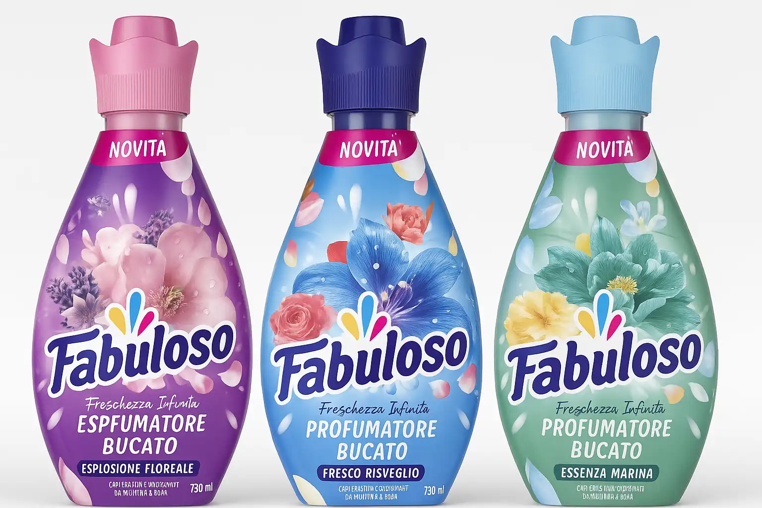 Fabuloso Profumatore Bucato 730ml Set Floreale Fresco Risveglio Essenza Marina
