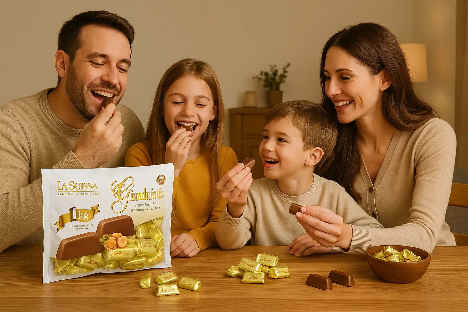 Gianduiotti Classici La Suissa 1kg - Incartati in Carta Dorata - Senza Glutine