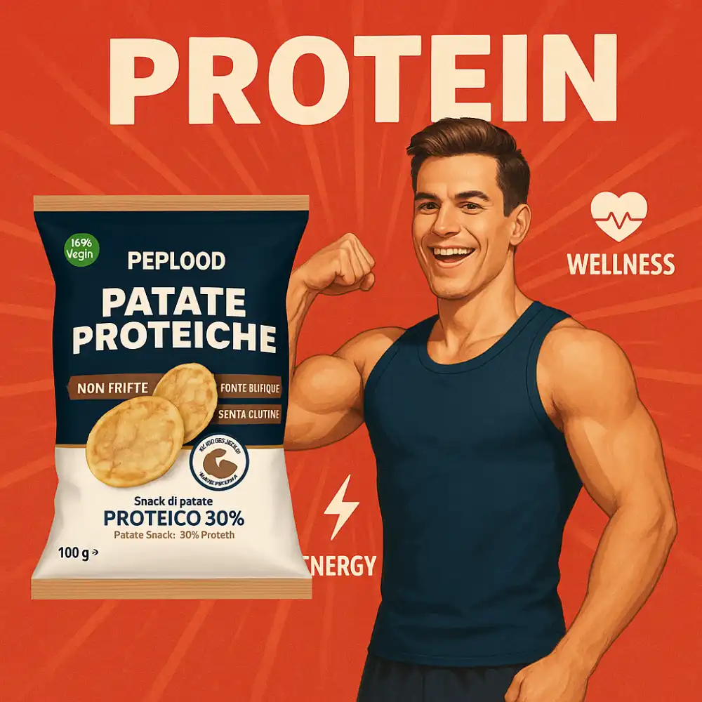 6x Snack Patate Proteiche 40g – 30% Proteine, Non Fritte, Vegan, Senza Glutine