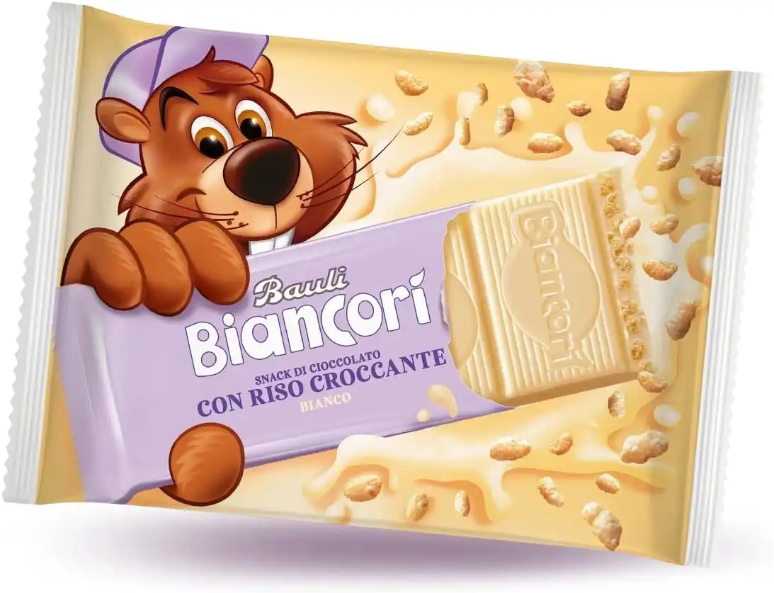 8 x Bauli Biancorì Confezioni Barrette Cioccolato Bianco Croccante 110g