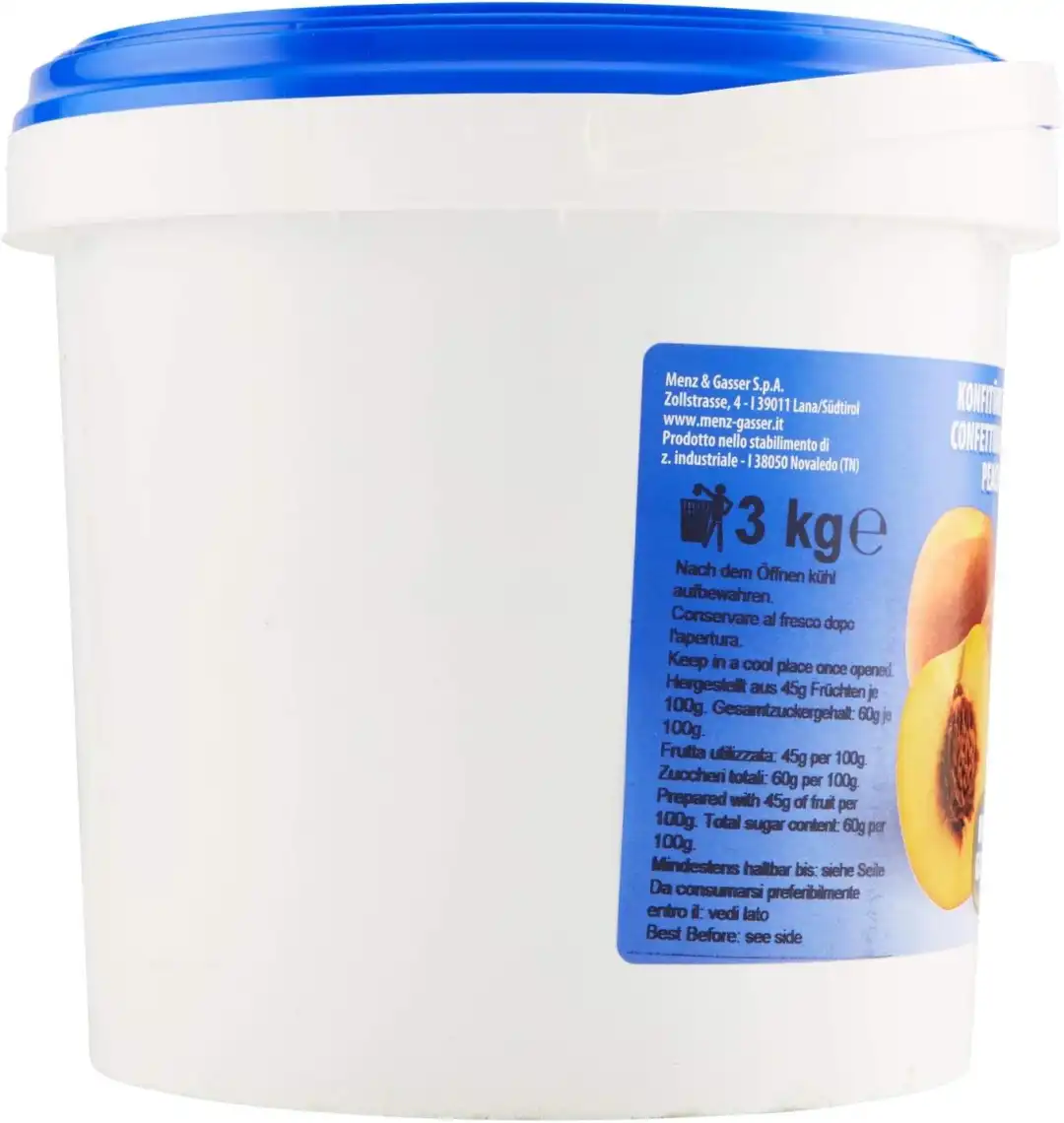 Confettura Extra di Pesche 3kg – Secchiello Professionale Pasticceria e Cucina