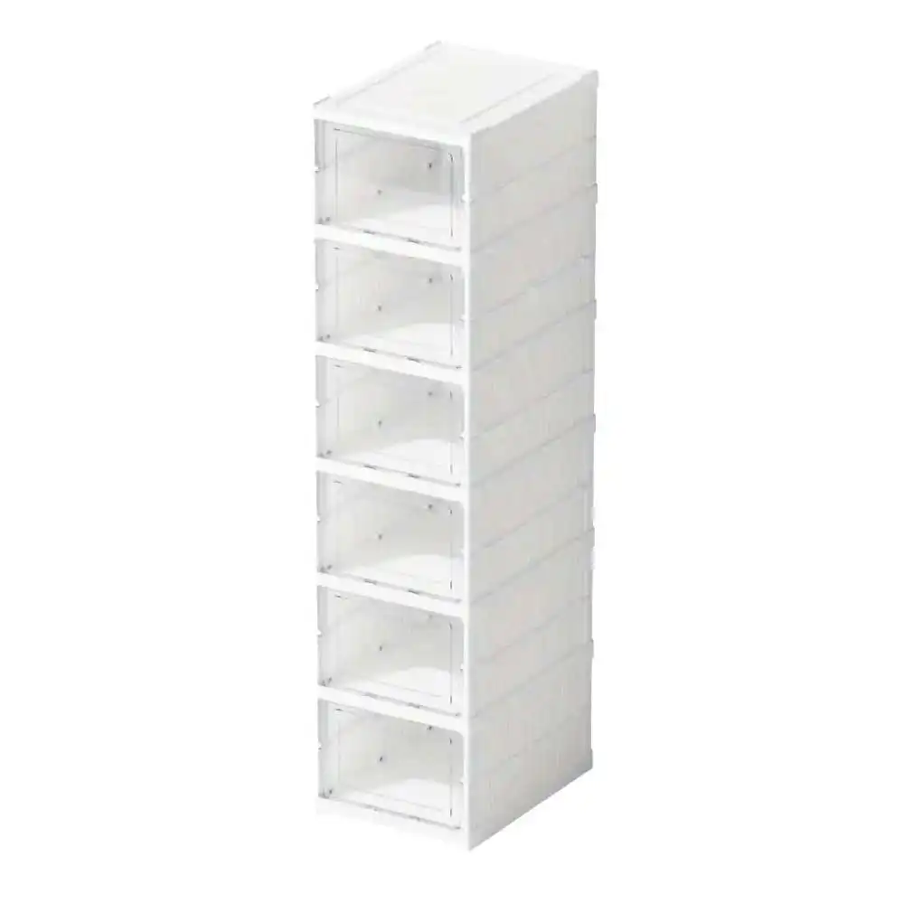Portascarpe Pieghevole Salvaspazio 6 Scomparti 25,5x34,5x105h cm – Bianco