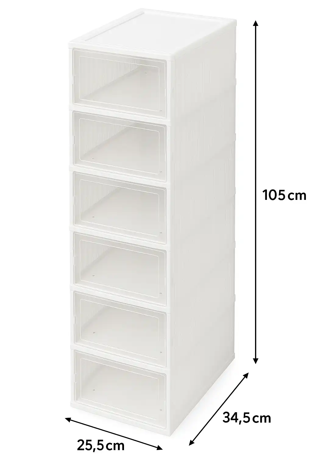 Portascarpe Pieghevole Salvaspazio 6 Scomparti 25,5x34,5x105h cm – Bianco