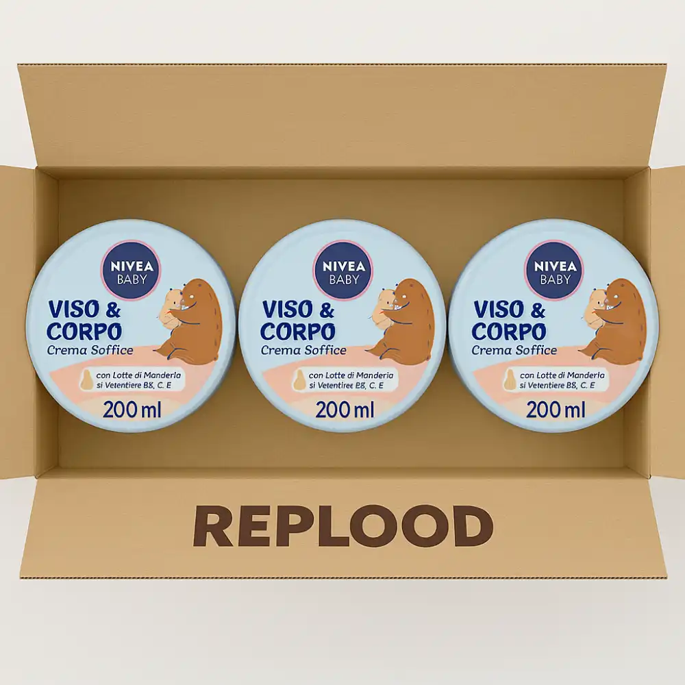3 Confezioni di Nivea Baby Crema Viso e Corpo 200ml con Latte di Mandorla