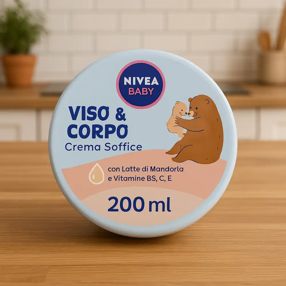 3 Confezioni di Nivea Baby Crema Viso e Corpo 200ml con Latte di Mandorla