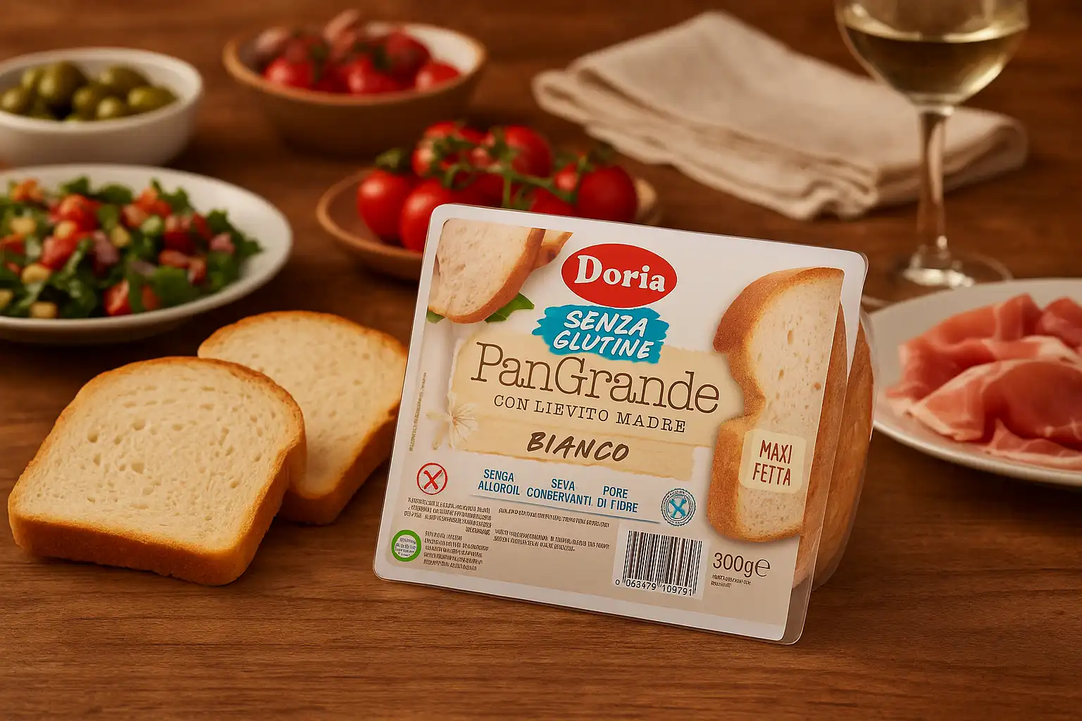 6x PanGrande Bianco Senza Glutine 300g – Con Lievito Madre, Fonte di Fibre