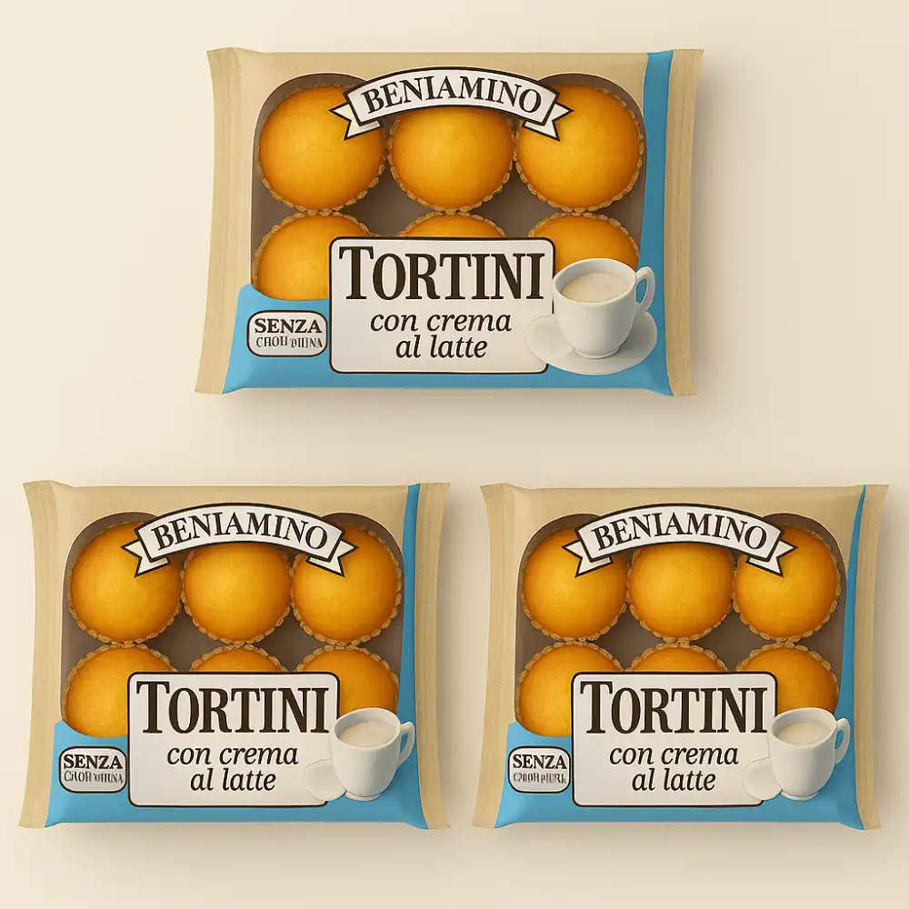 3 Confezioni Beniamino Tortino Merendine Crema Latte 250g Snack Soffice e Goloso