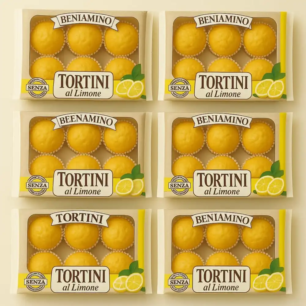 6 Confezioni Beniamino Tortino Merendine Limone 216g – Snack Soffice e Goloso