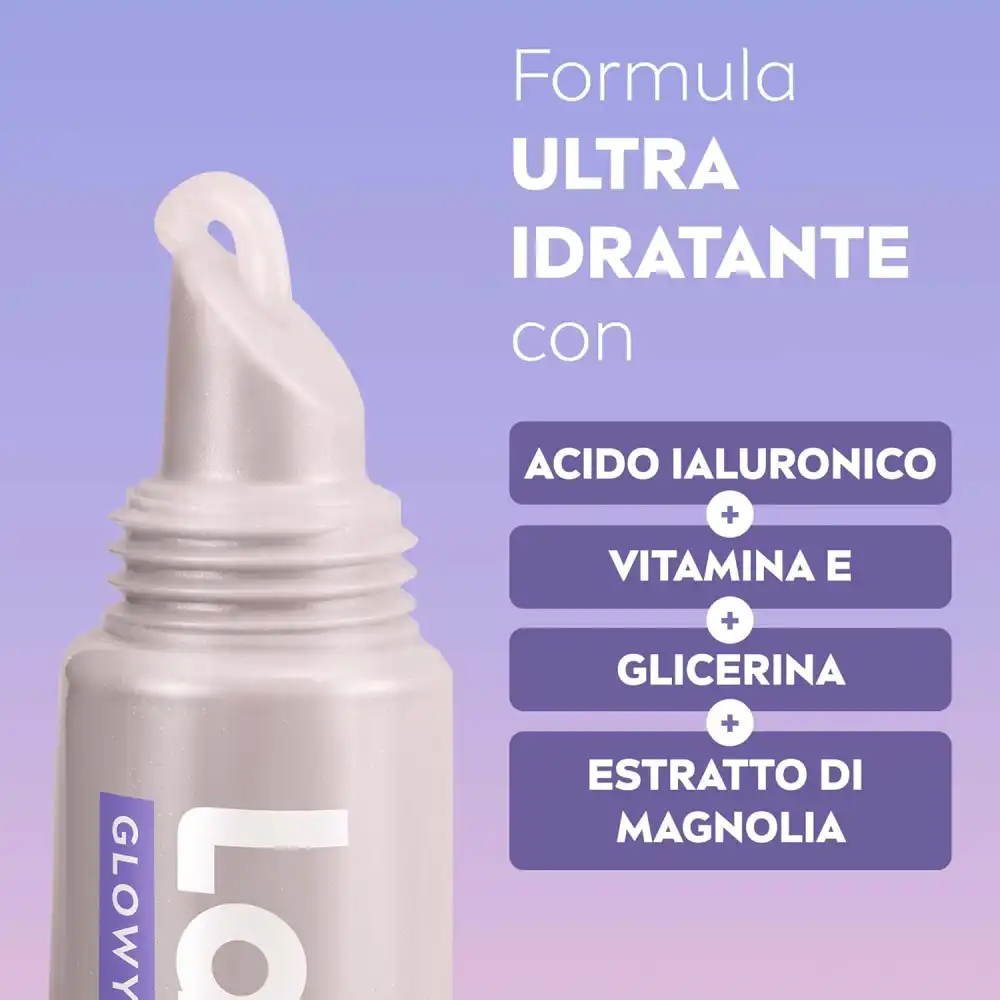 Labello Glowy Lips 10ml – Balsamo Labbra Idratante 24h con Acido Ialuronico