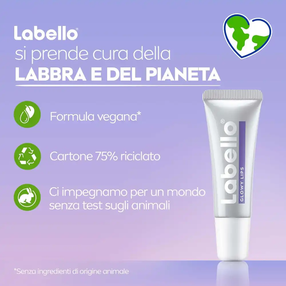 Labello Glowy Lips 10ml – Balsamo Labbra Idratante 24h con Acido Ialuronico