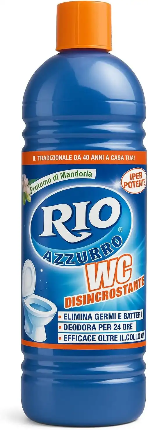 4x Rio Azzurro Detergente WC 750 ml – Anticalcare e Igienizzante Bagno
