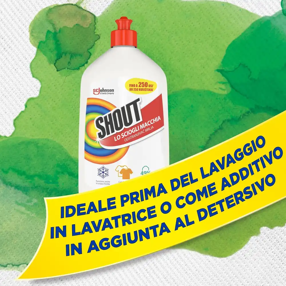 SHOUT Smacchiatore Universale – Confezione da 12 Pezzi – 500 ml per Flacone