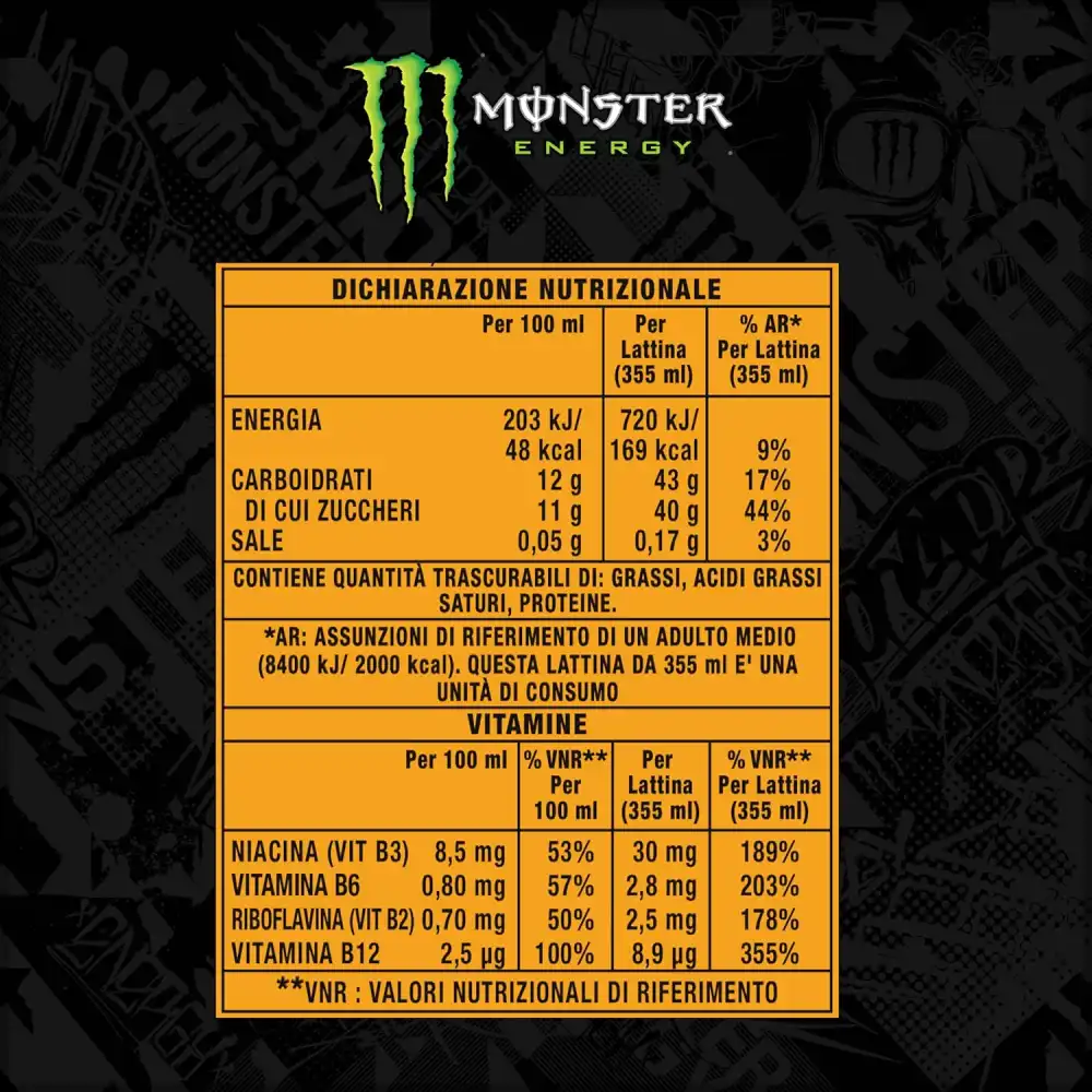 Monster Energy Mango Loco – 24 Lattine da 500ml – Energy Juice con Taurina
