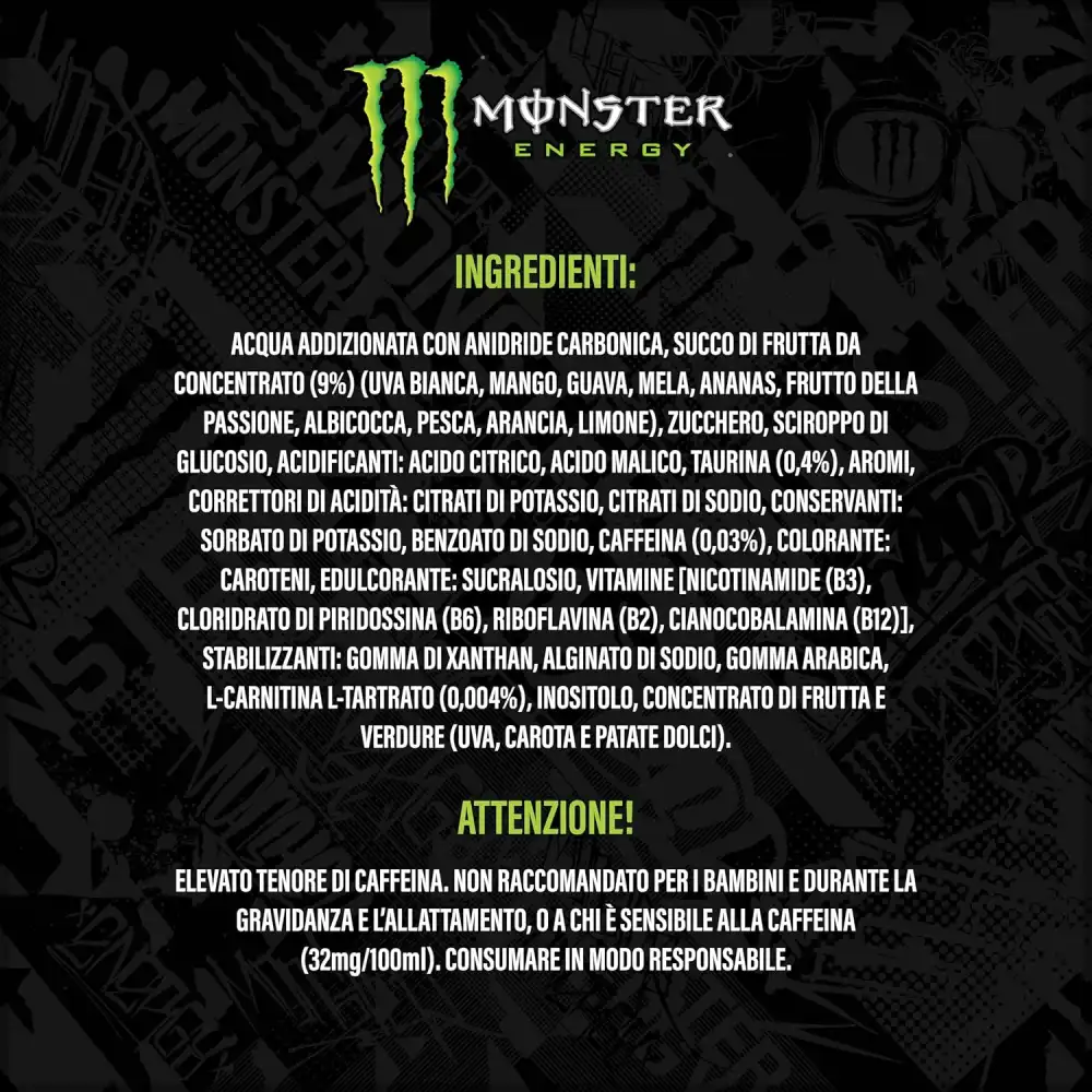 Monster Energy Mango Loco – 24 Lattine da 500ml – Energy Juice con Taurina