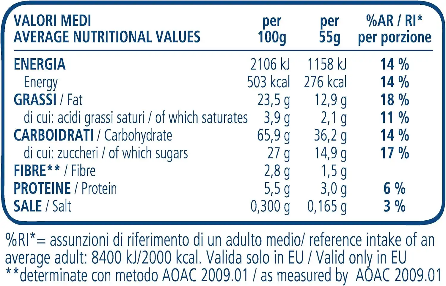 Ringo Vaniglia Pavesi Biscotti Farciti 24x55g Confezione Snack Dolce 1320g
