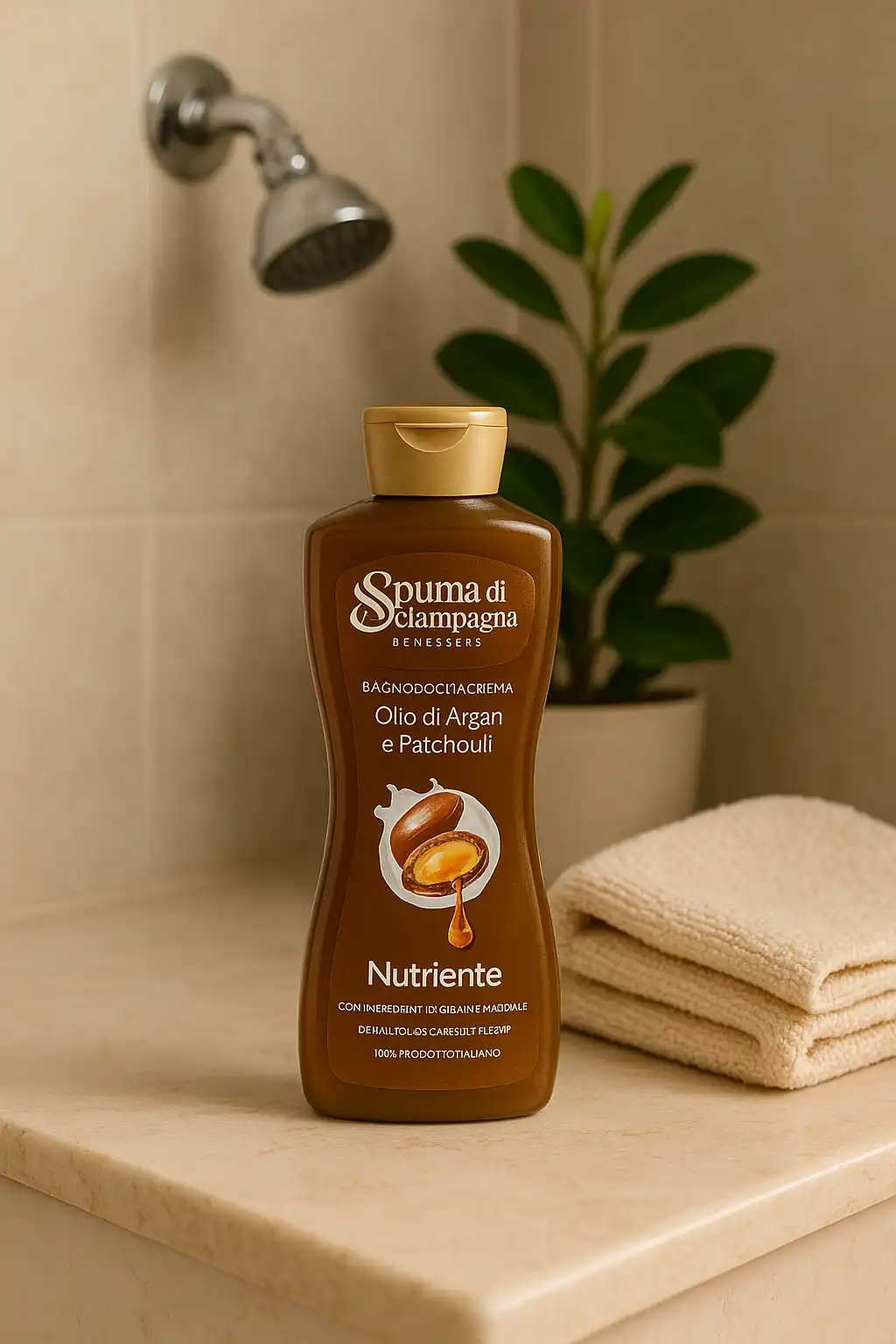 3 Pezzi Spuma di Sciampagna Bagnodoccia Crema Argan 650ml - Idratante Nutriente