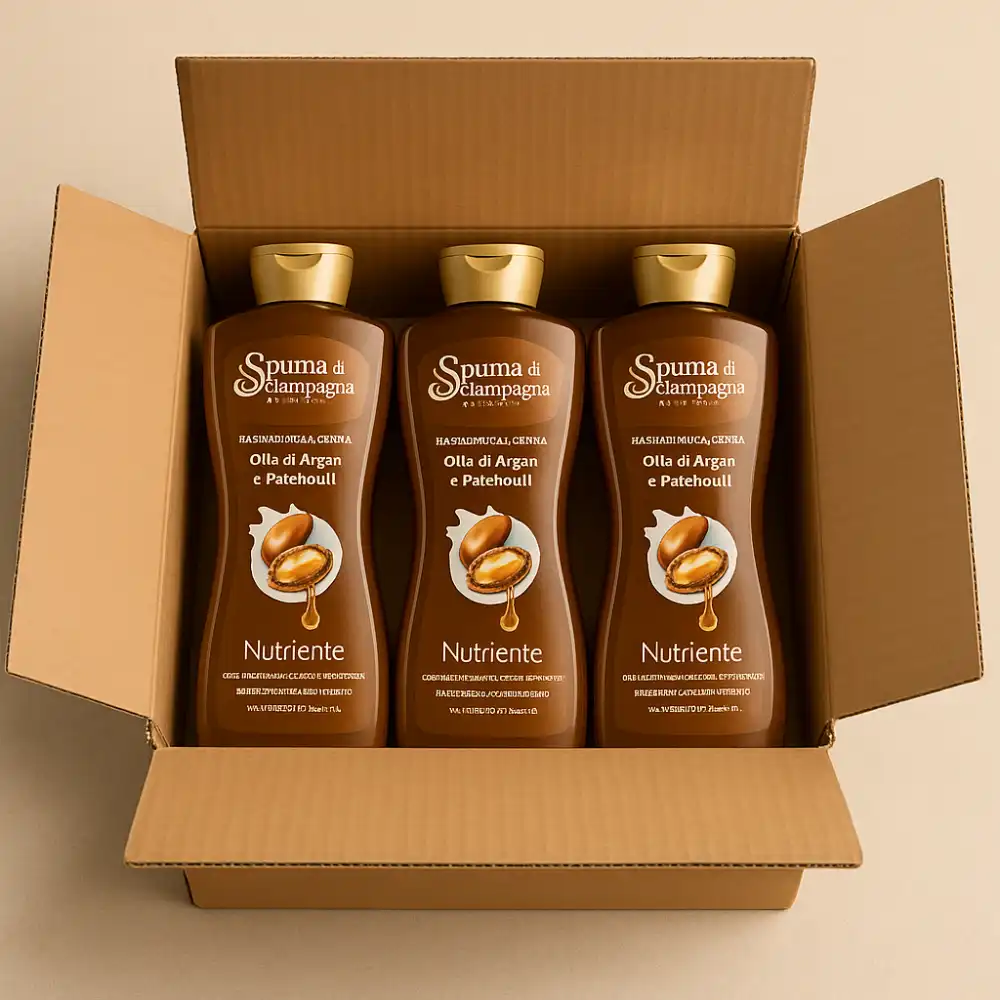 3 Pezzi Spuma di Sciampagna Bagnodoccia Crema Argan 650ml - Idratante Nutriente