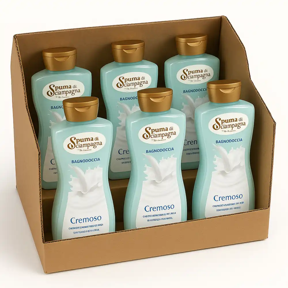 6 Pezzi Spuma di Sciampagna Bagnodoccia Crema 650ml Cremoso Idratante