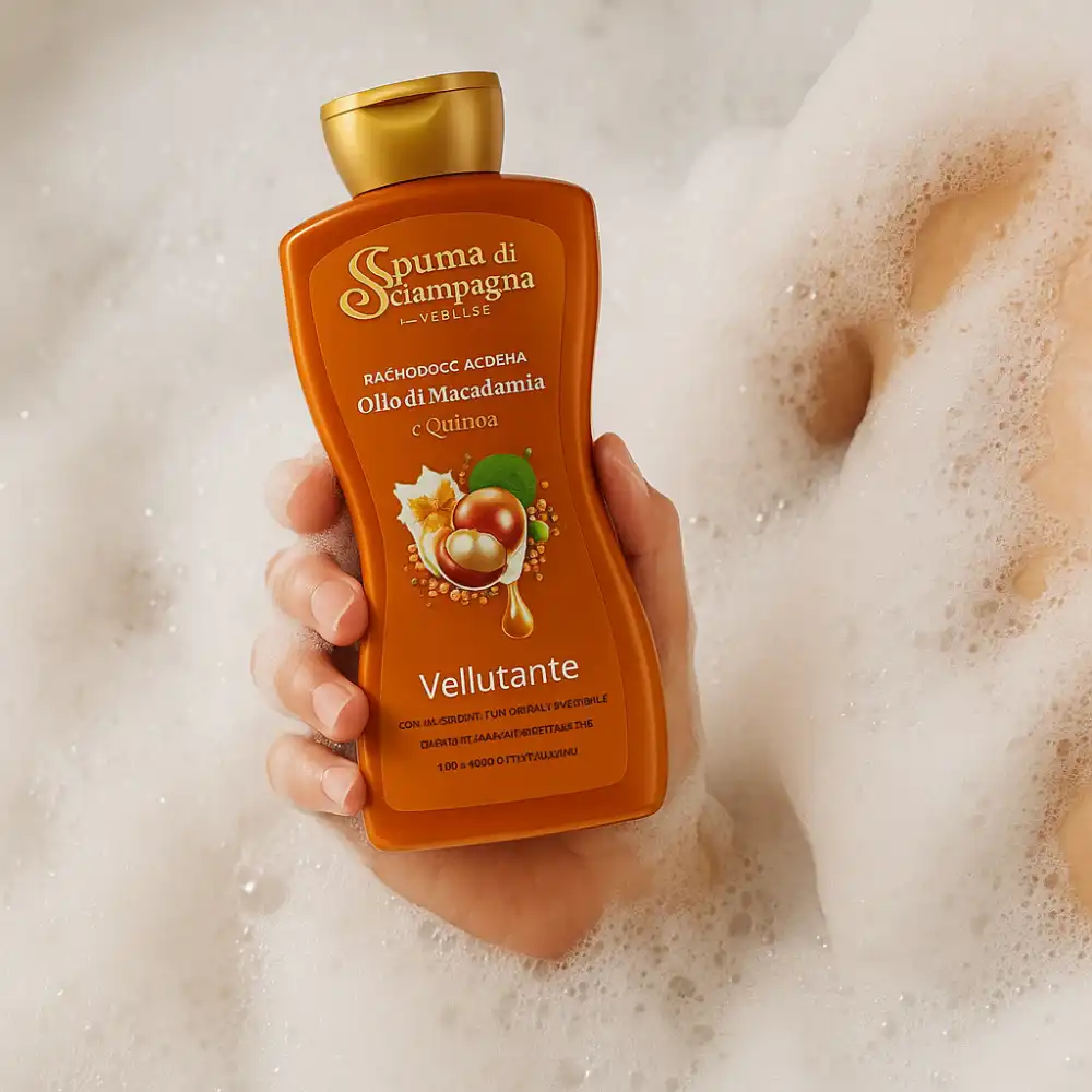 3x Spuma di Sciampagna Bagno Doccia Macadamia 650ml – Pelle Morbida e Profumata