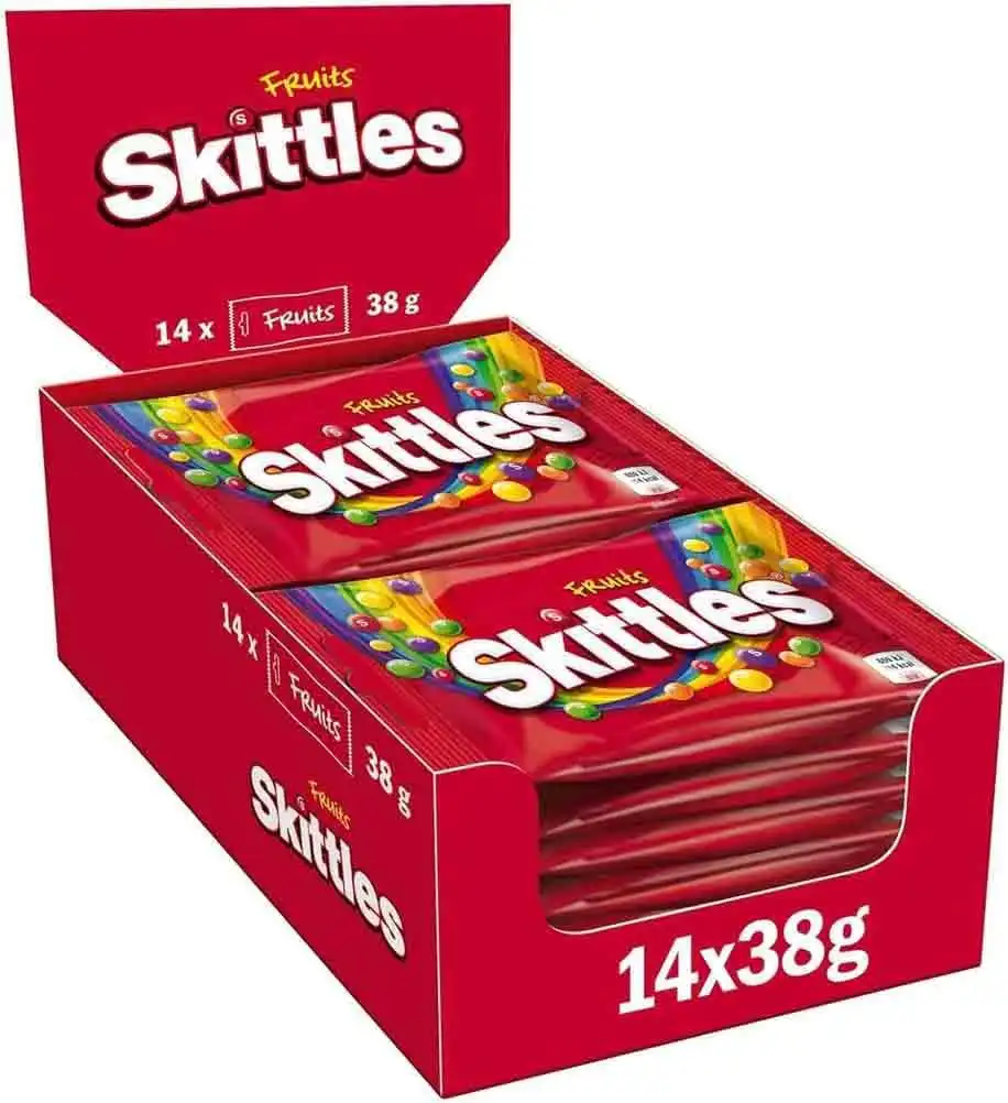 Skittles Fruits Caramelle alla Frutta 14x38g Colorate Americane Snack Dolce
