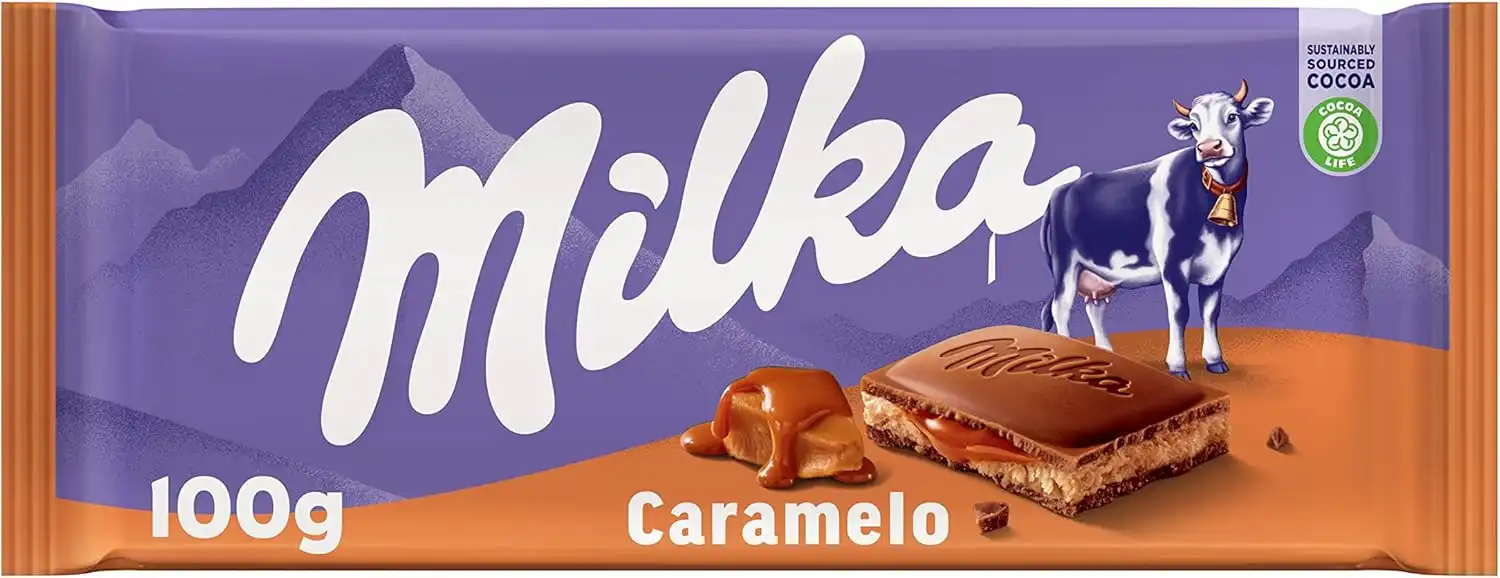 Milka Caramel Cioccolato al Latte con Ripieno al Caramello 3x100g Tavoletta